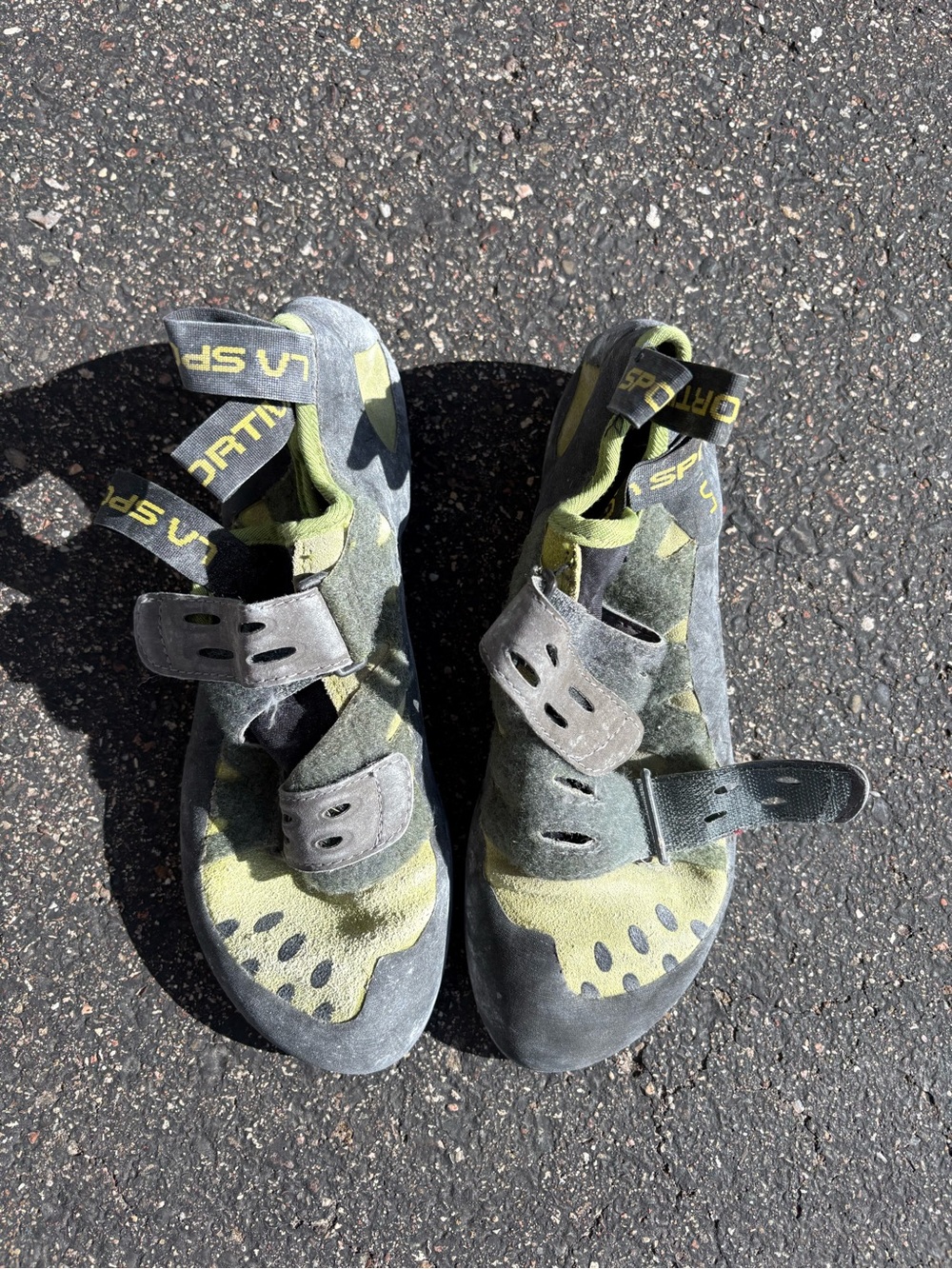 La Sportiva Green and Black Climbing Shoes
